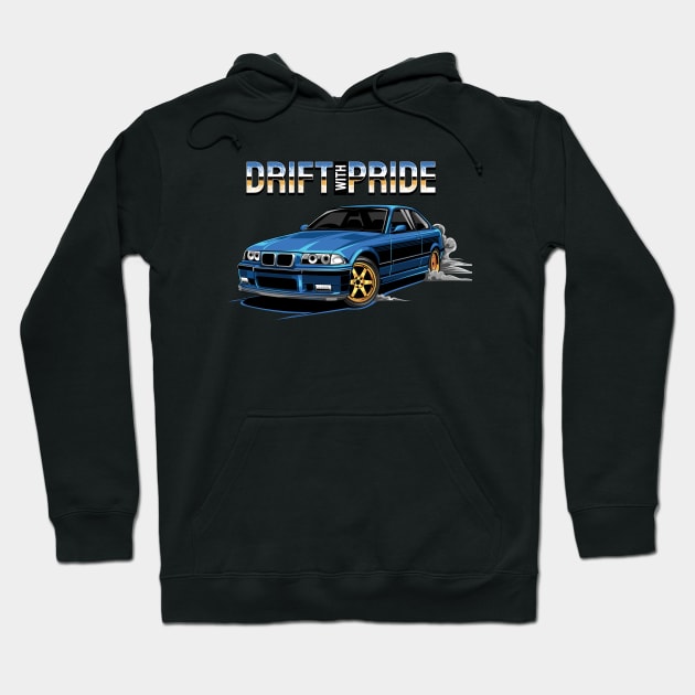 M3 E36 | Drift With Pride Hoodie by yourcar.art